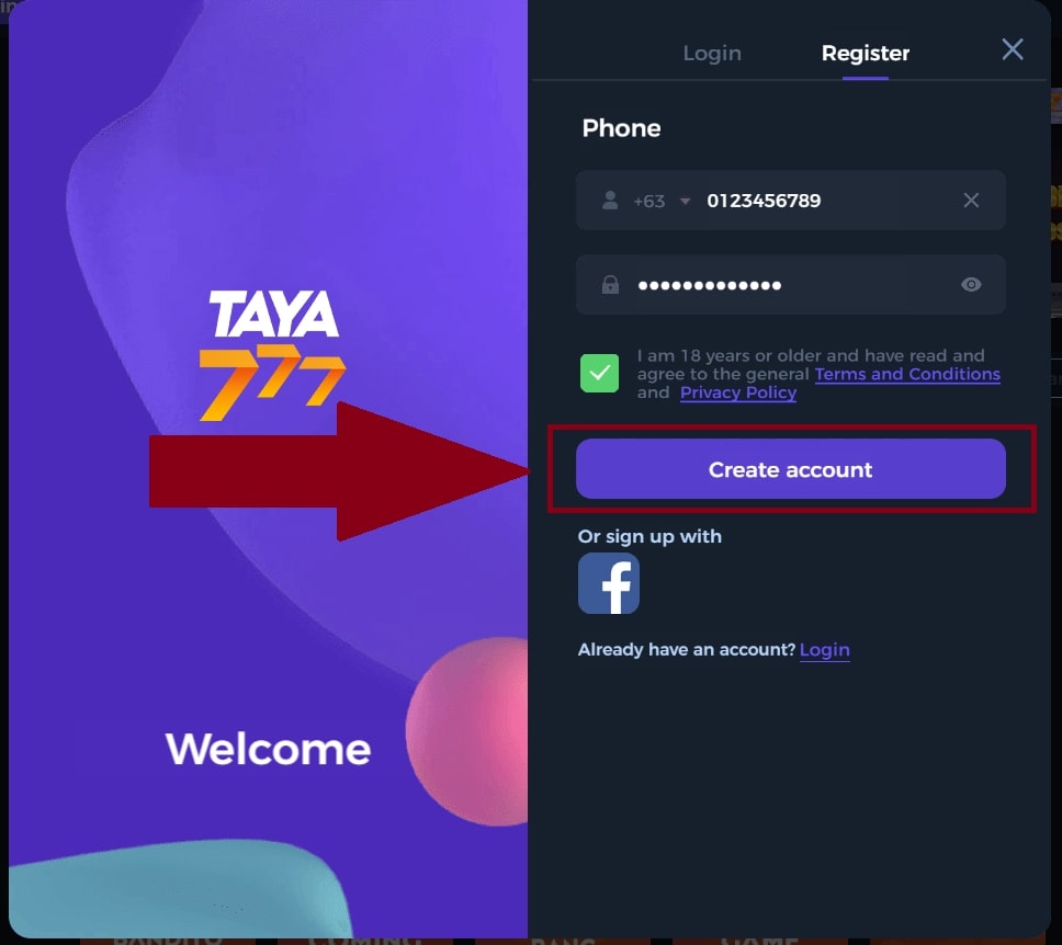 Click the Create Account button